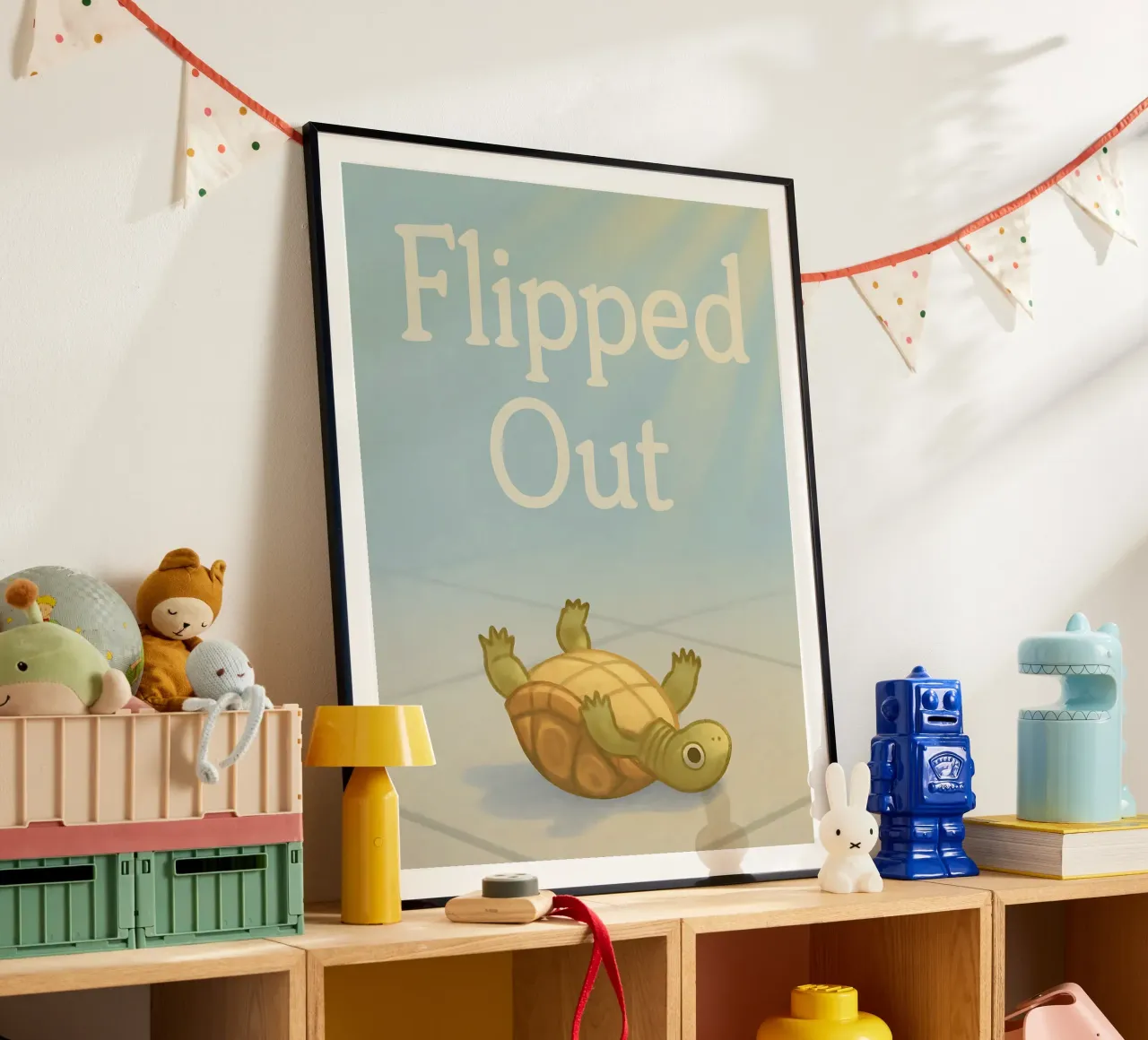 Divertente meme sulle tartarughe poster con telaio in plastica da Funny Humor Art