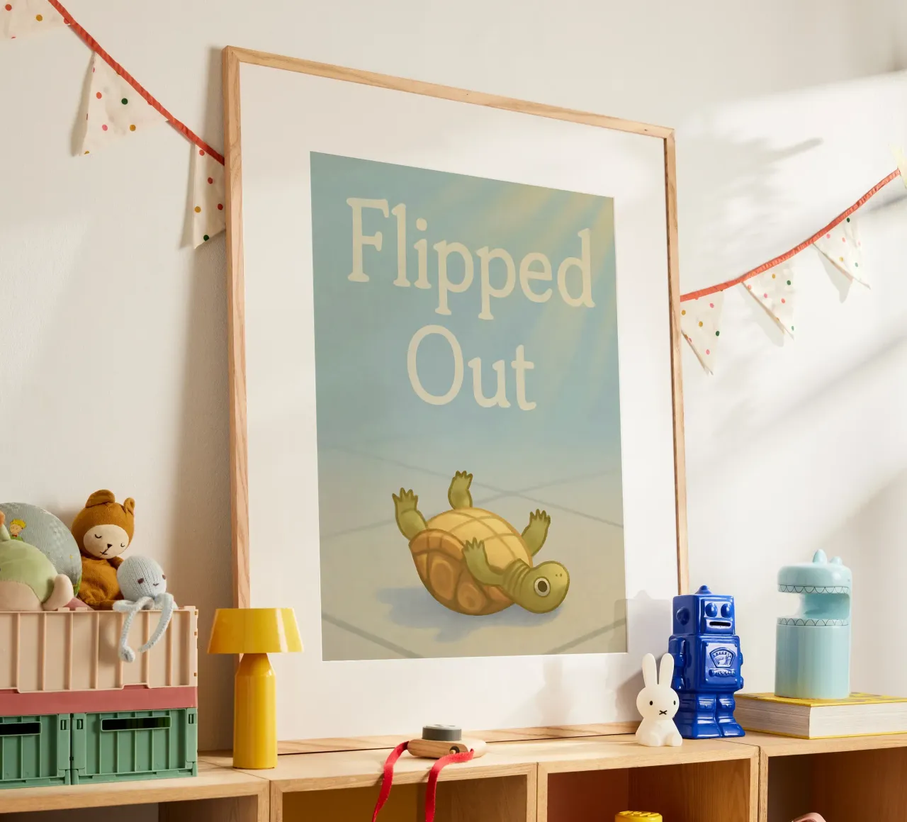 Divertente meme sulle tartarughe poster con telaio in plastica da Funny Humor Art