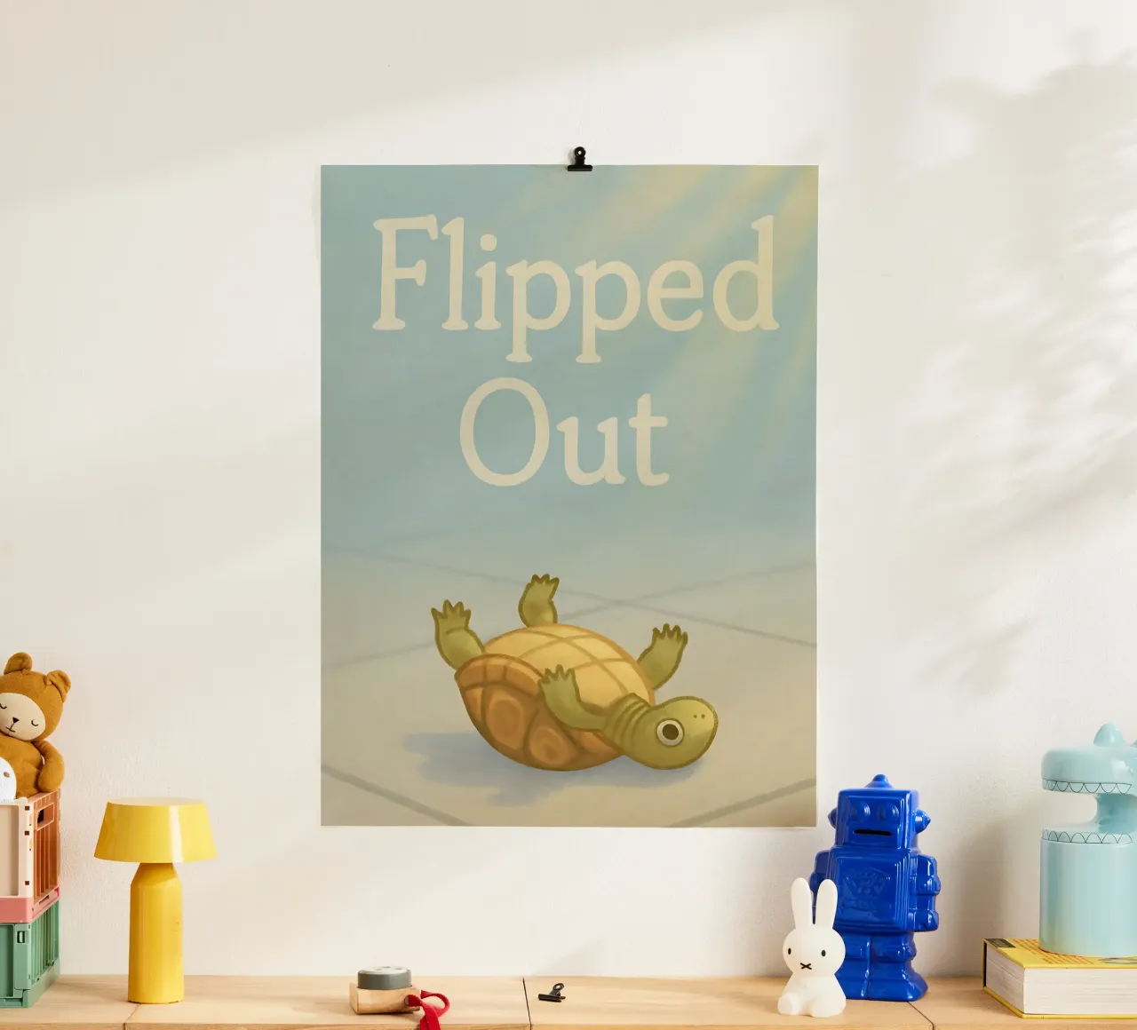 Divertente meme sulle tartarughe poster con telaio in plastica da Funny Humor Art