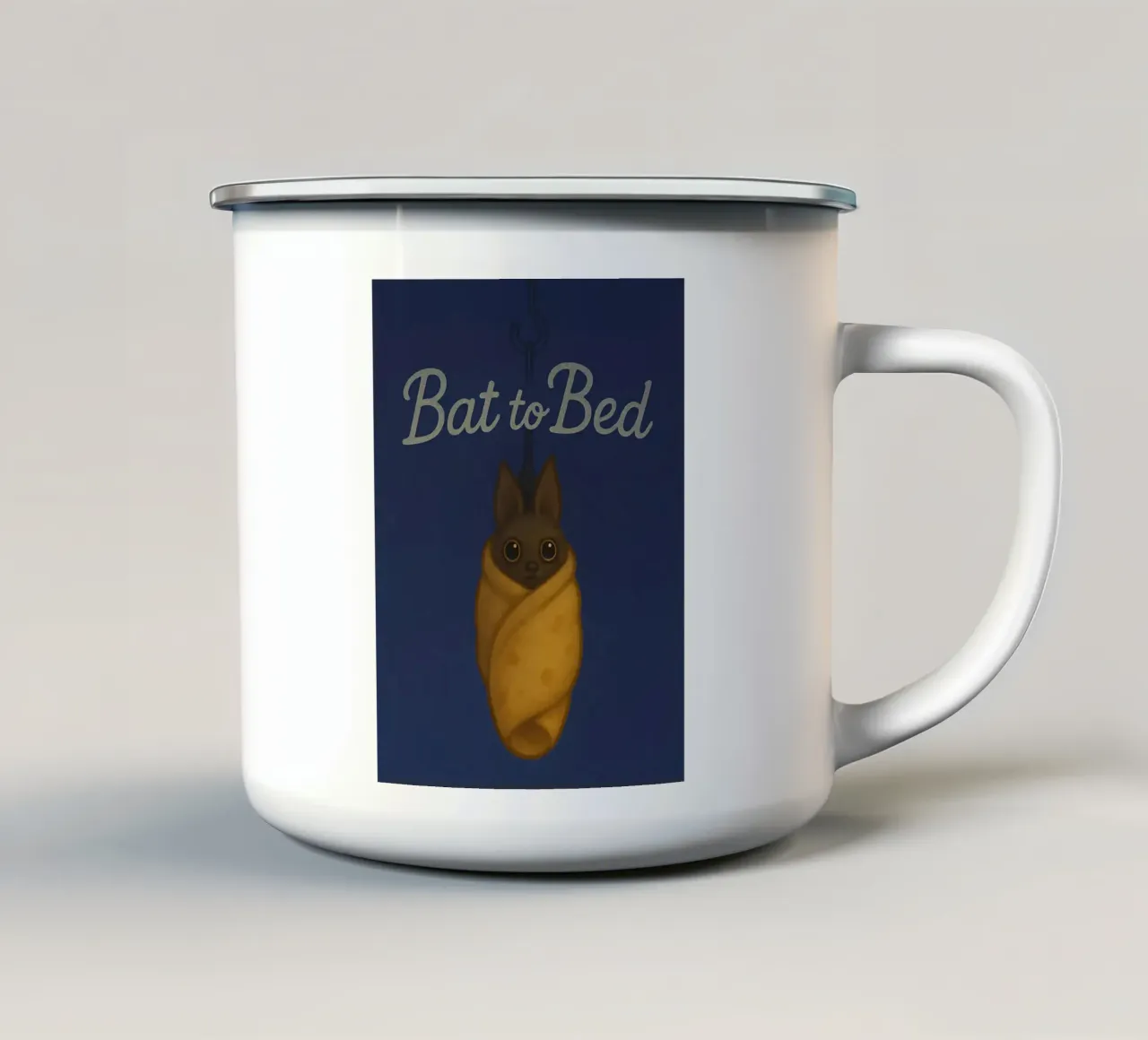 Meme divertente sui pipistrelli tazza in smalto da Funny Humor Art