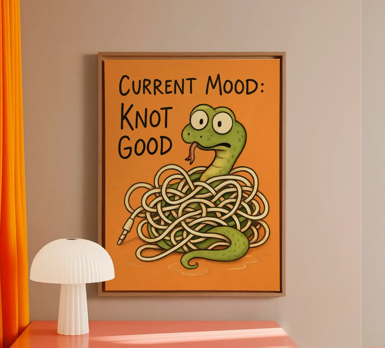 Funny Snake Meme canvas with Floater frame by Funny Humor Art