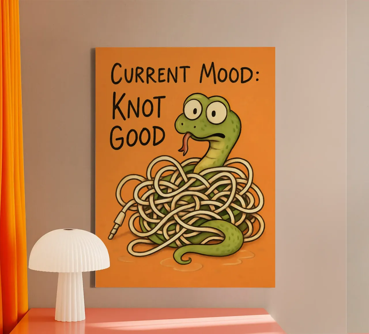 Funny Snake Meme canvas with Floater frame by Funny Humor Art
