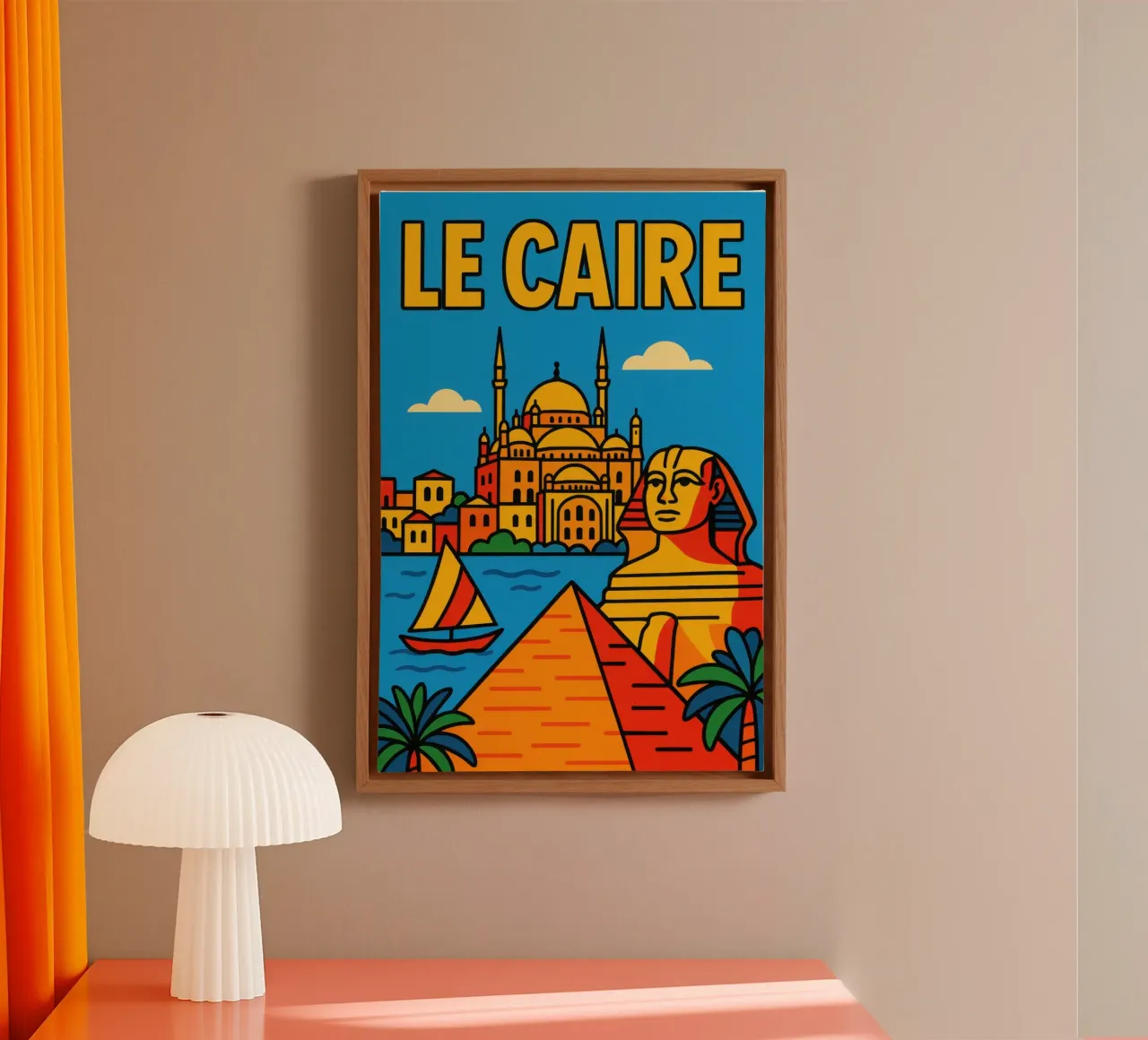 Cairo - The eternal call of Egypt canvas with Floater frame by JETLAG | affiches voyage