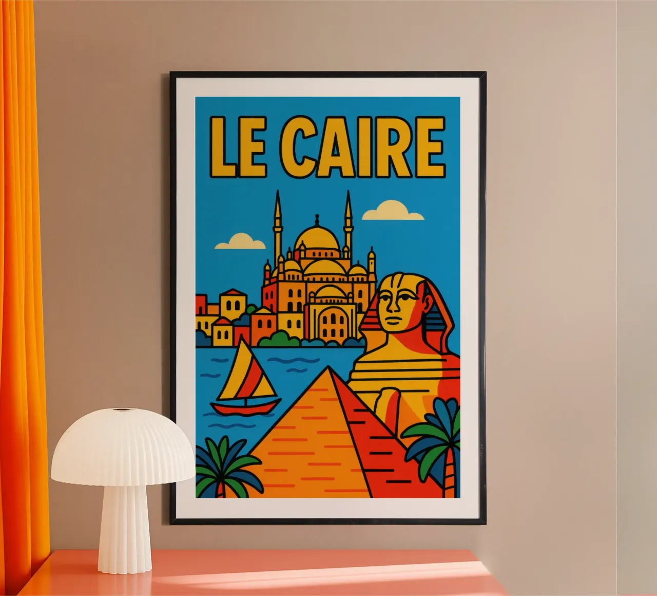 Il Cairo - L'eterno richiamo dell'Egitto poster con telaio in plastica da JETLAG | affiches voyage