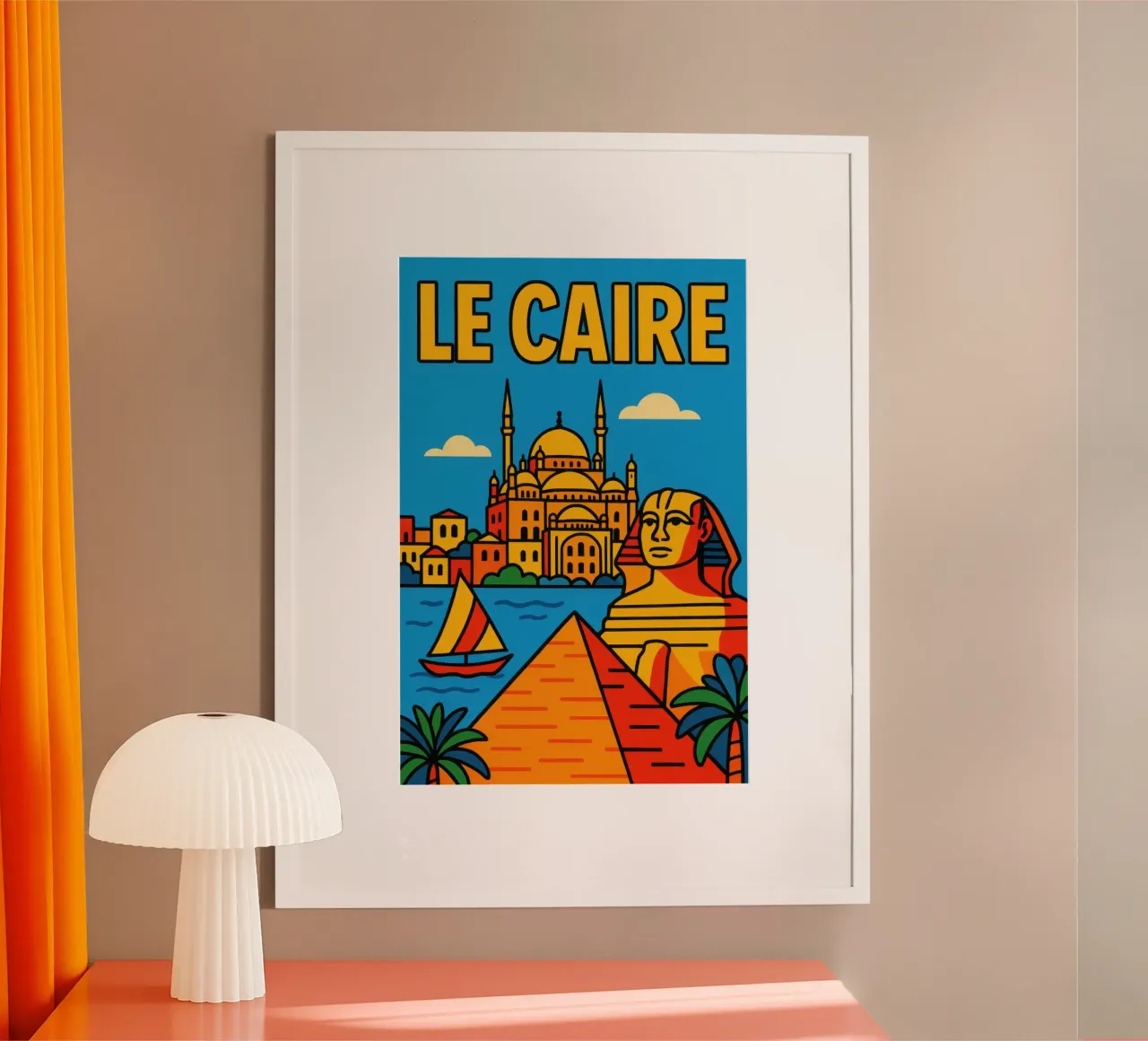 Il Cairo - L'eterno richiamo dell'Egitto poster con telaio in plastica da JETLAG | affiches voyage
