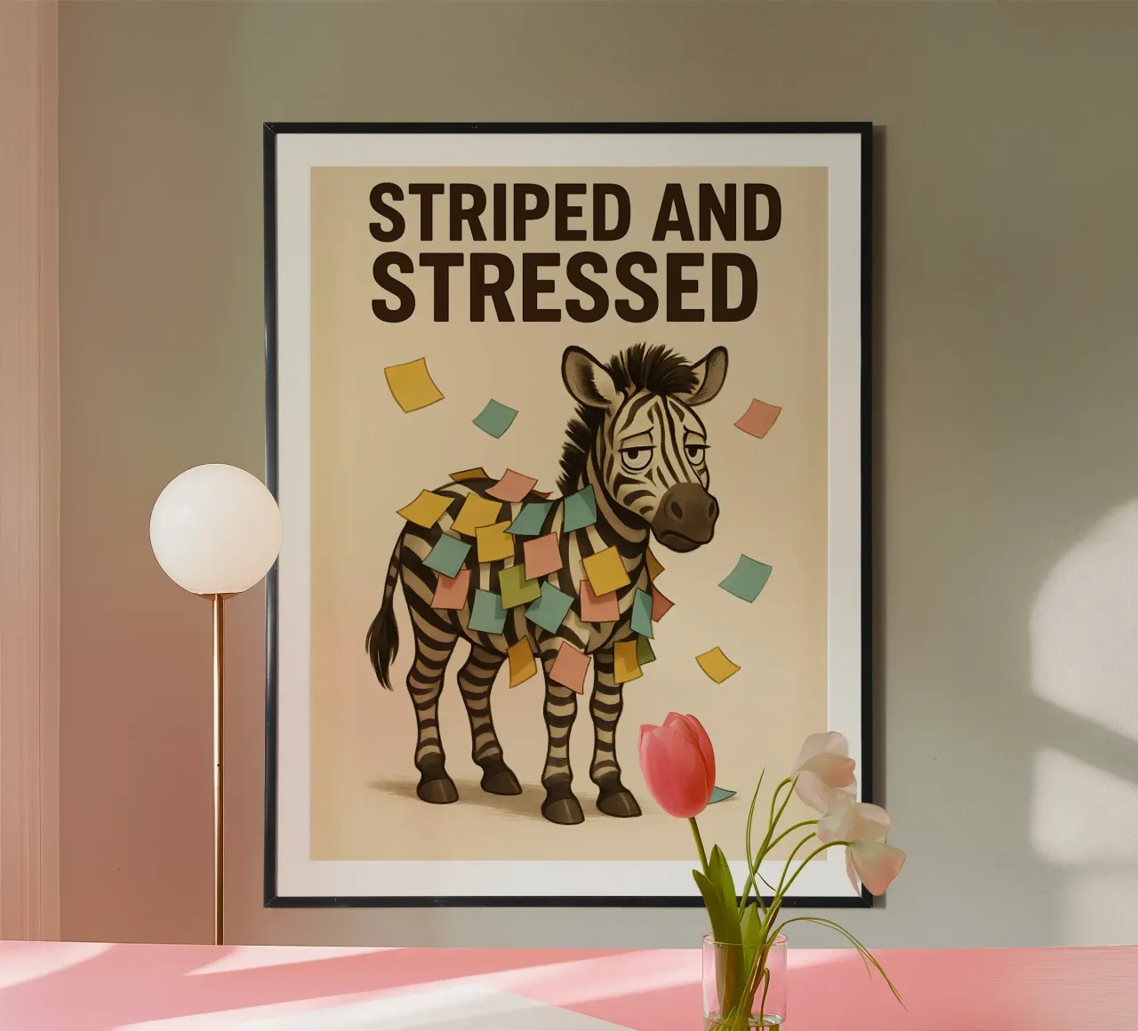 Meme divertente sulla zebra carta hahnemühle da Funny Humor Art