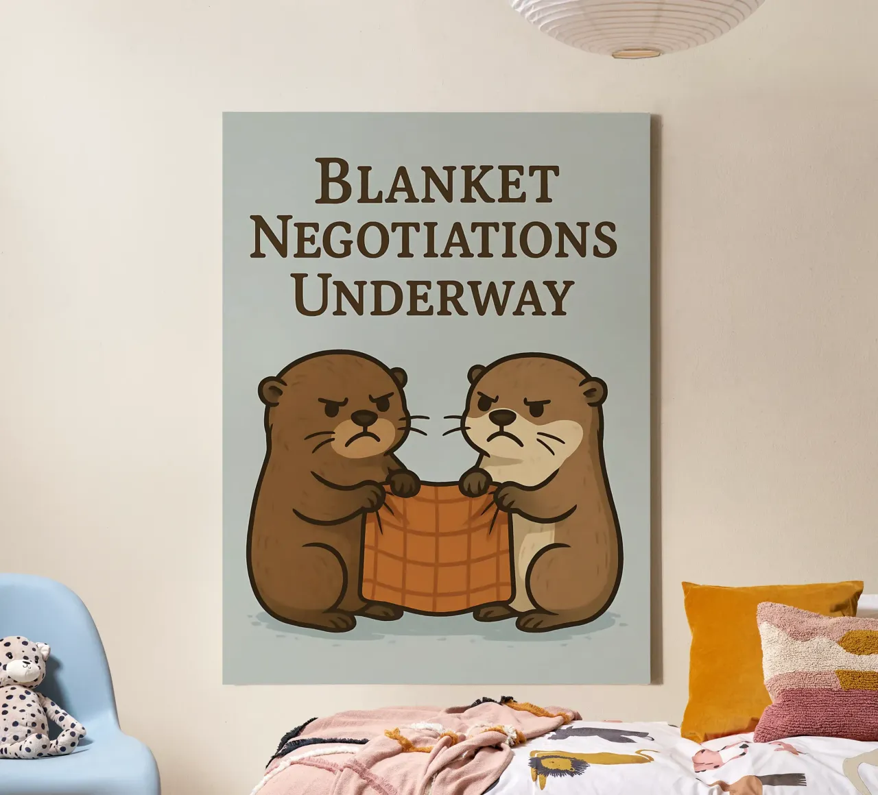 Funny Otters Meme canvas with Floater frame by Funny Humor Art