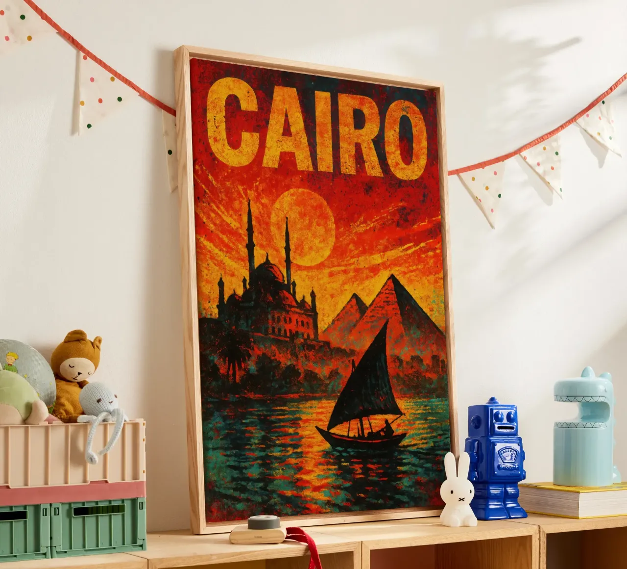 Cairo - Journey to the heart of legends canvas with Floater frame by JETLAG | affiches voyage