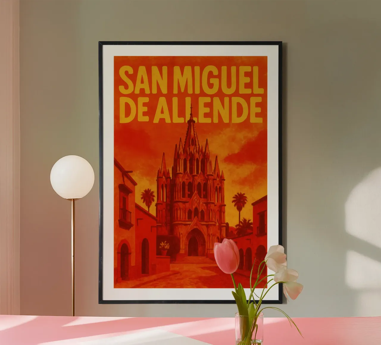 San Miguel de Allende - Lo scintillio di una perla messicana poster con telaio in legno da JETLAG | affiches voyage