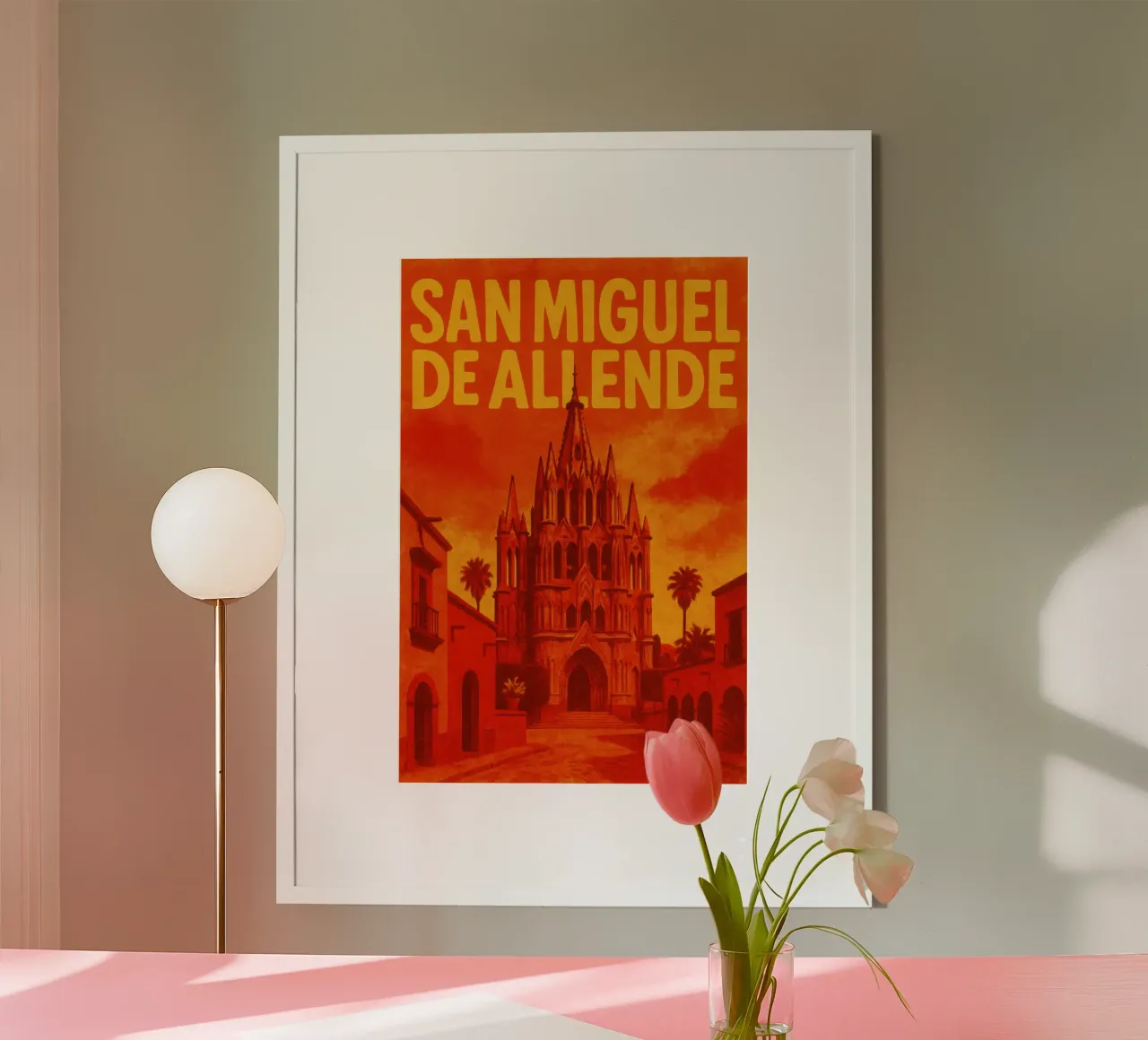 San Miguel de Allende - Lo scintillio di una perla messicana poster con telaio in legno da JETLAG | affiches voyage