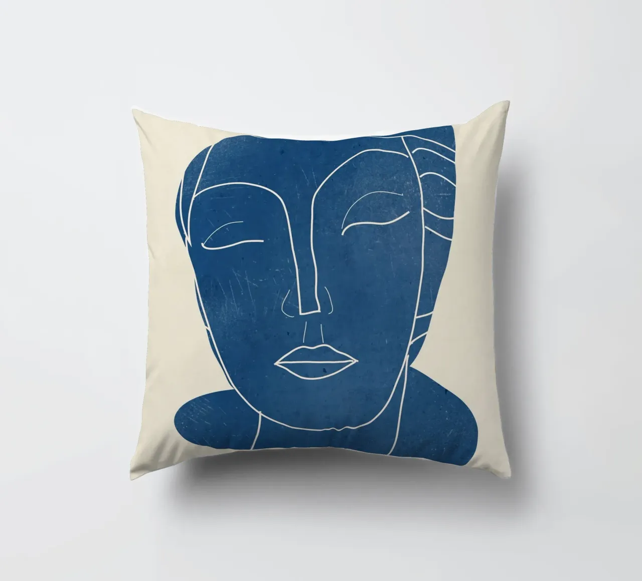 Ritratto di signora Line Art minimale cuscino da ThingDesign