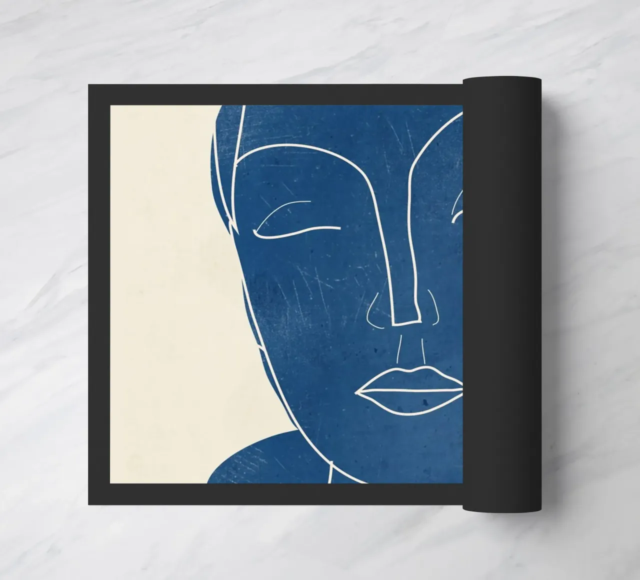 Ritratto di signora Line Art minimale zerbino da ThingDesign