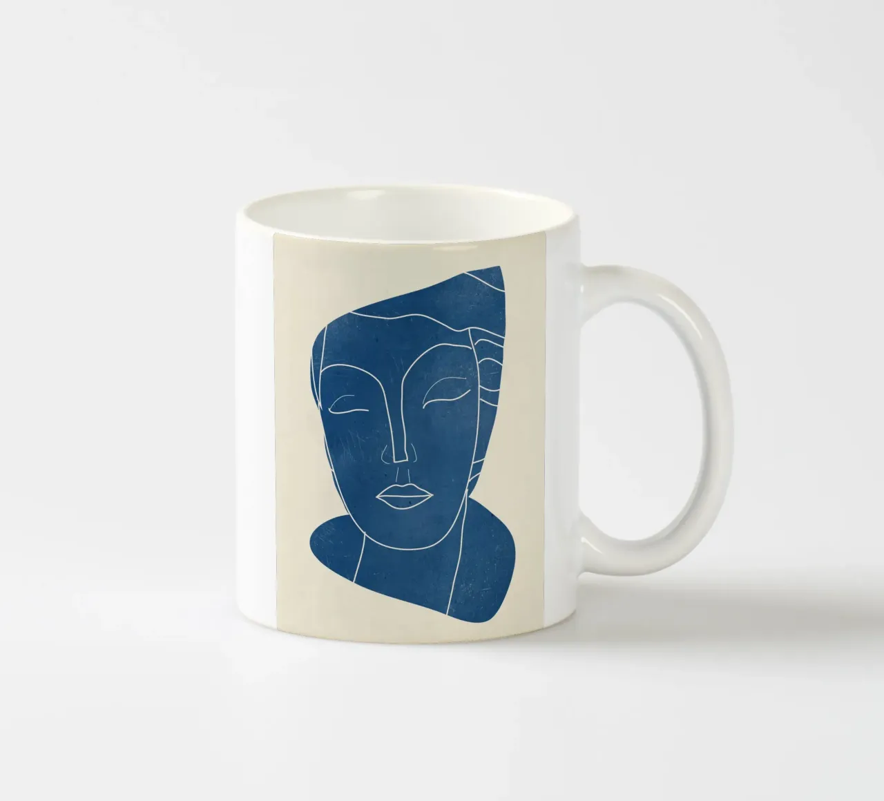 Ritratto di signora Line Art minimale tazza in ceramica da ThingDesign