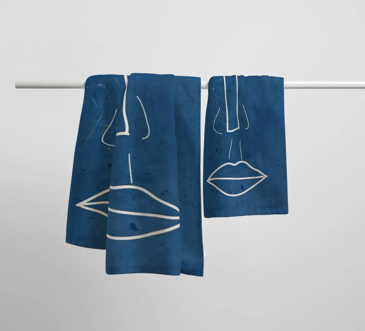 Ritratto di signora Line Art minimale asciugamano da bagno da ThingDesign