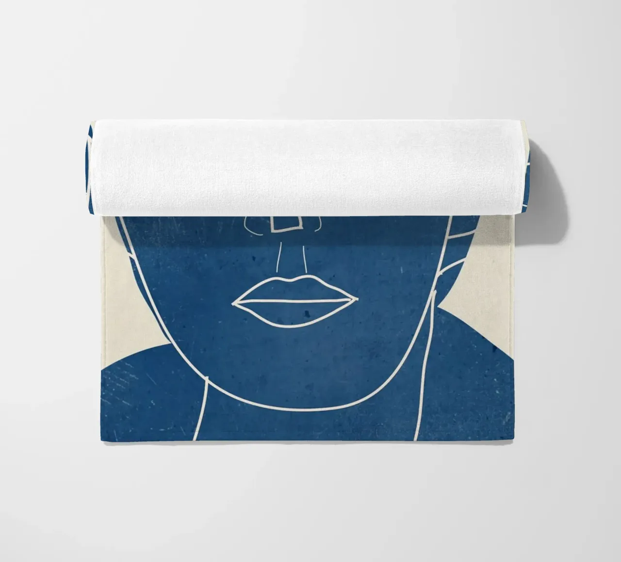 Ritratto di signora Line Art minimale telo mare da ThingDesign