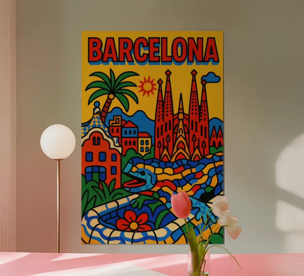 Barcelona - The vibrant radiance of Catalan modernism poster by JETLAG | affiches voyage