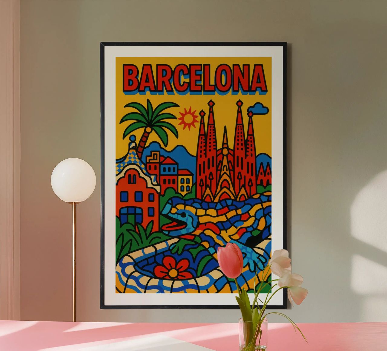 Barcelona - The vibrant radiance of Catalan modernism poster by JETLAG | affiches voyage