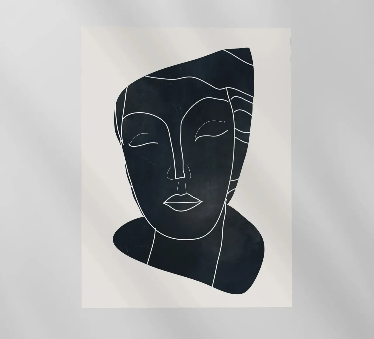 Ritratto di signora Line Art minimale 2 pellicola backlit da ThingDesign