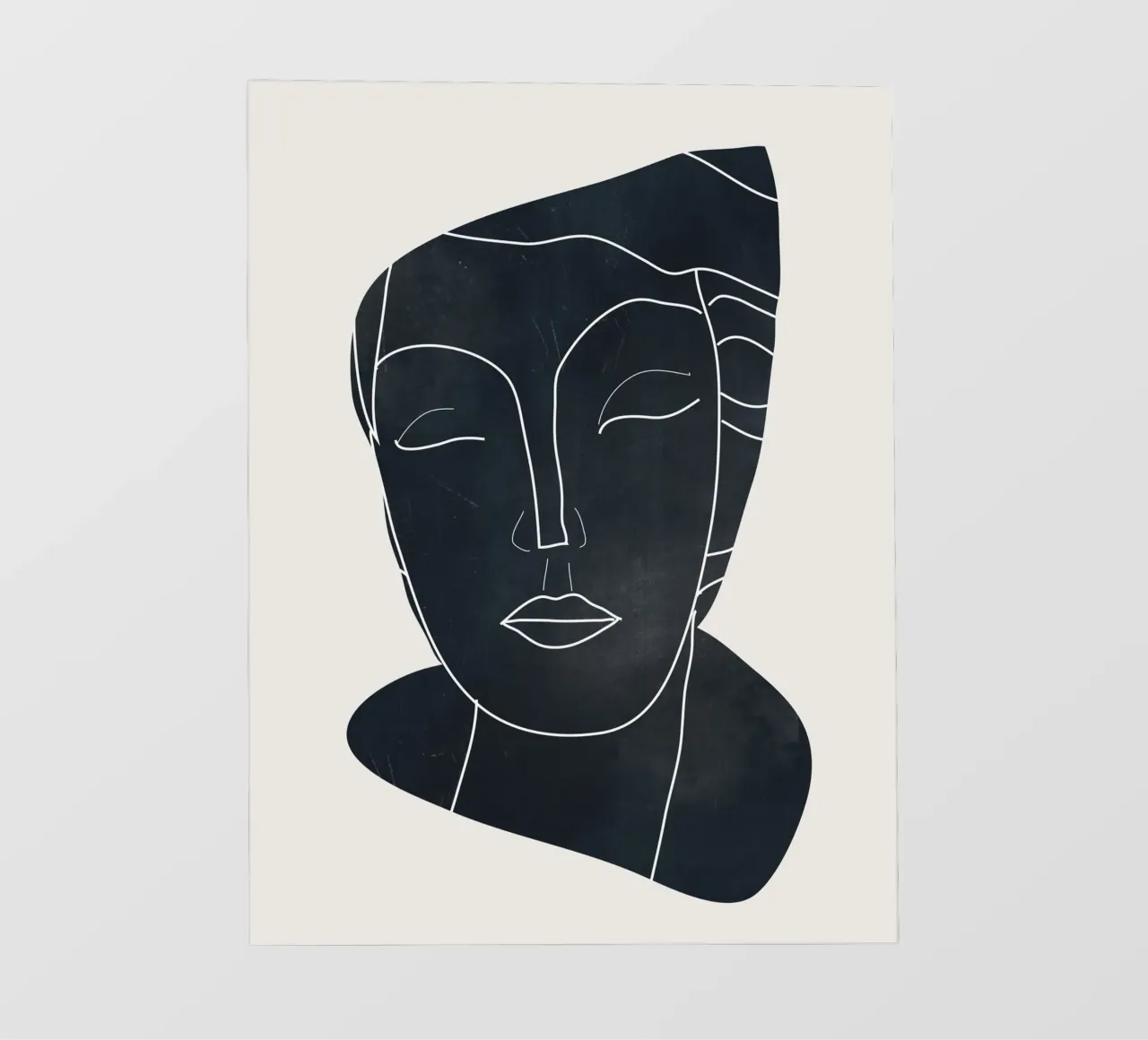 Ritratto di signora Line Art minimale 2 pellicola backlit da ThingDesign