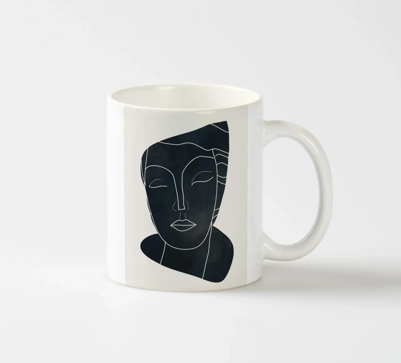 Ritratto di signora Line Art minimale 2 tazza in ceramica da ThingDesign