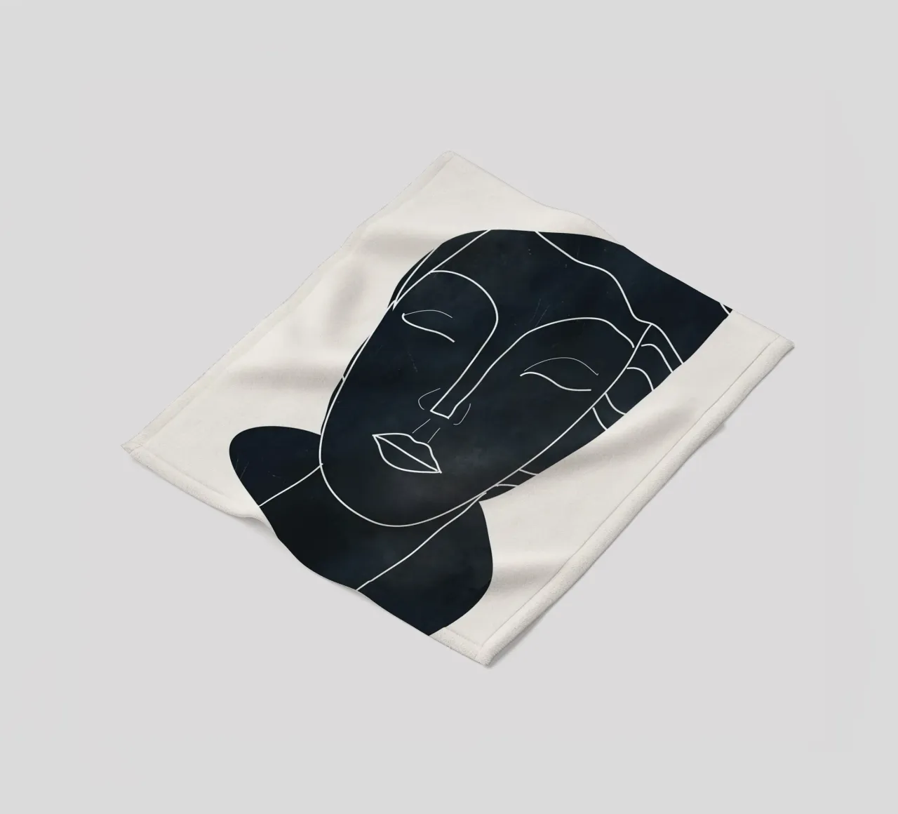 Ritratto di signora Line Art minimale 2 coperta in pile da ThingDesign
