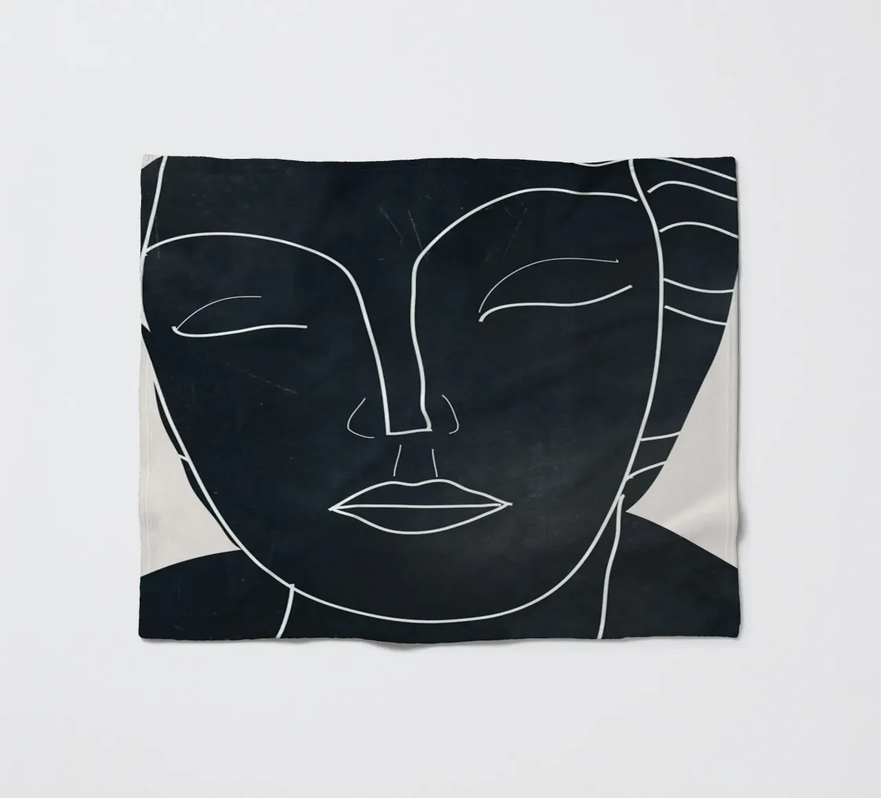 Ritratto di signora Line Art minimale 2 coperta in pile da ThingDesign