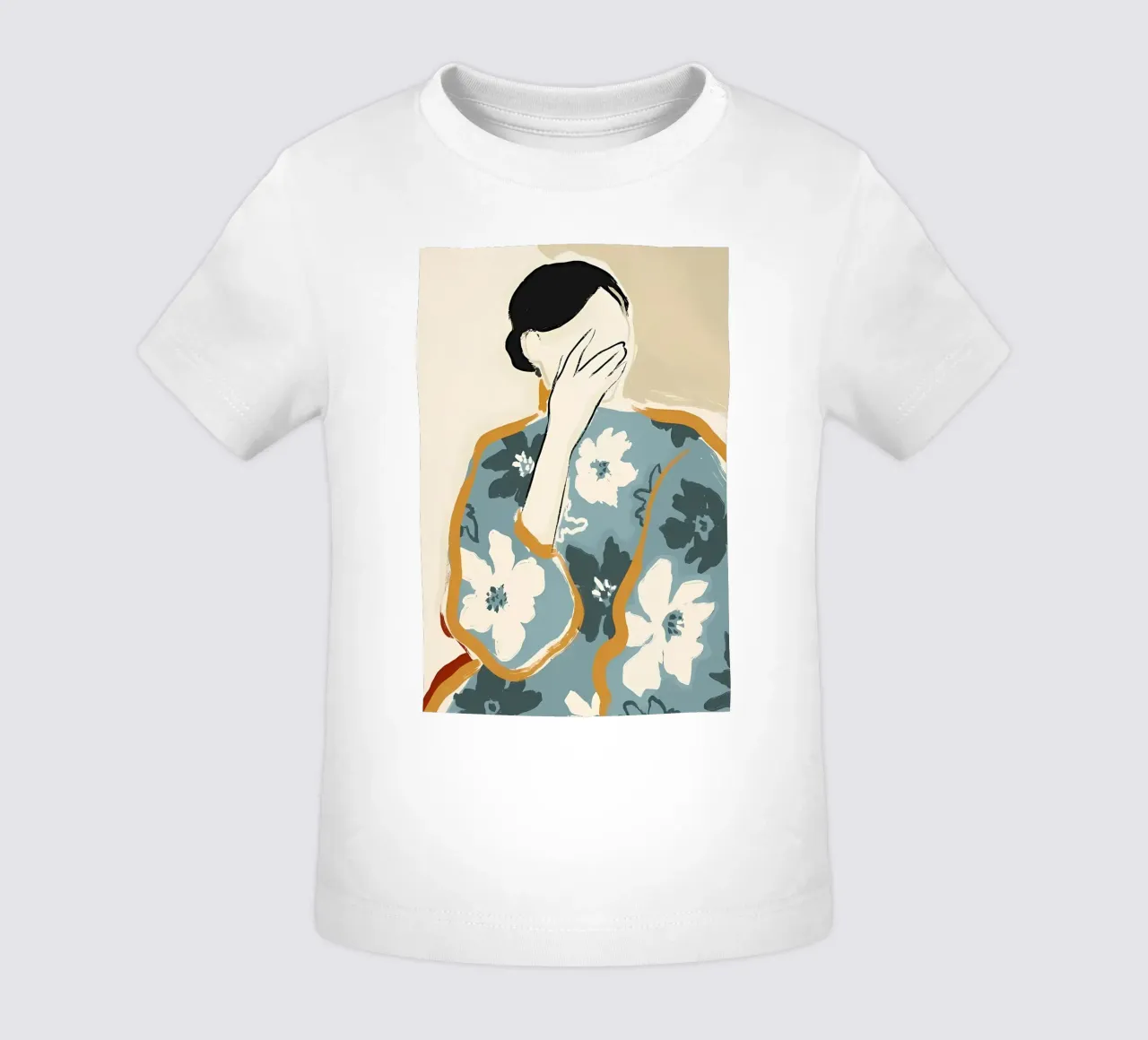Abstracte vrouw met bloemen baby t-shirt van Boheme