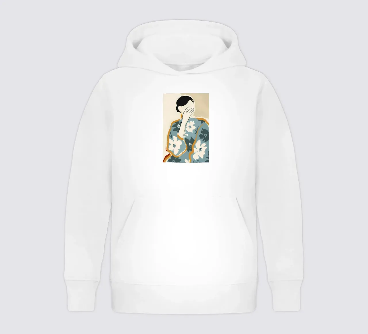 Abstract Woman with Flowers kids hoodie by Boheme