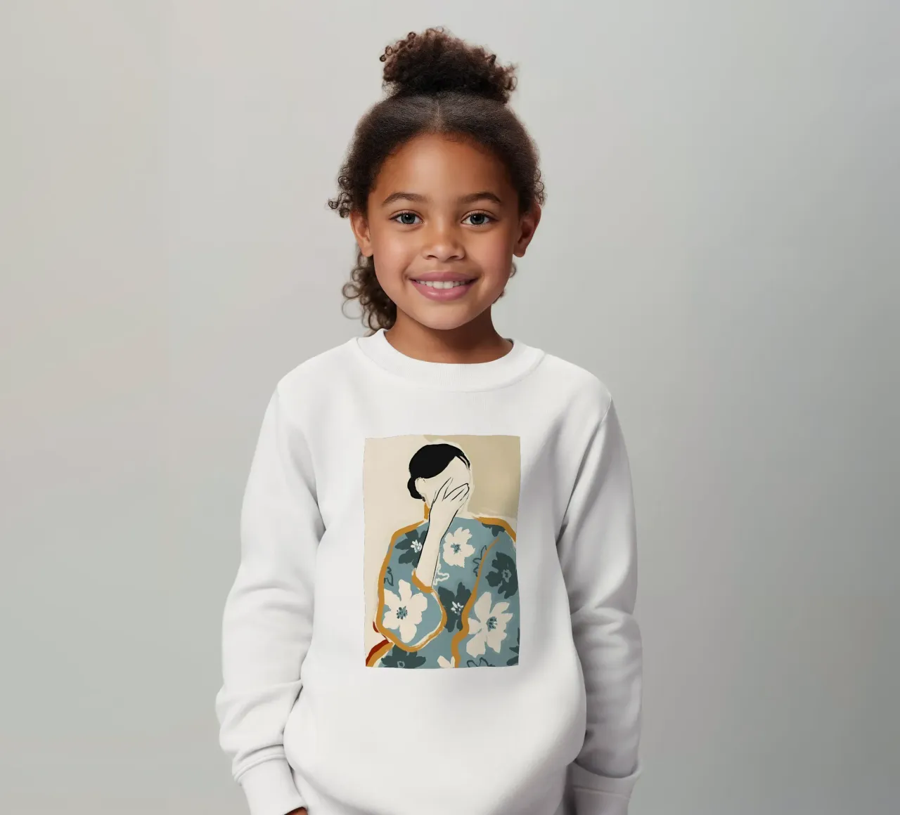 Donna astratta con fiori felpa bambino da Boheme