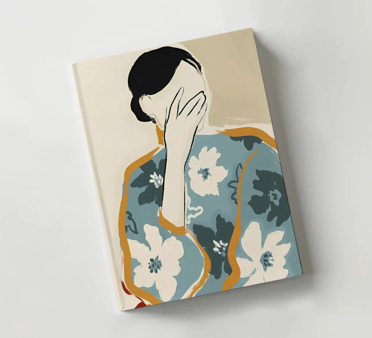 Femme abstraite avec des fleurs carnet de notes de Boheme