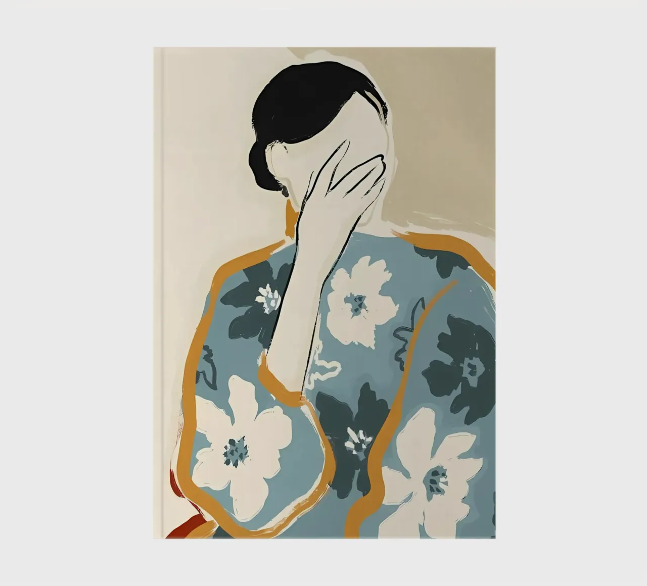 Femme abstraite avec des fleurs carnet de notes de Boheme