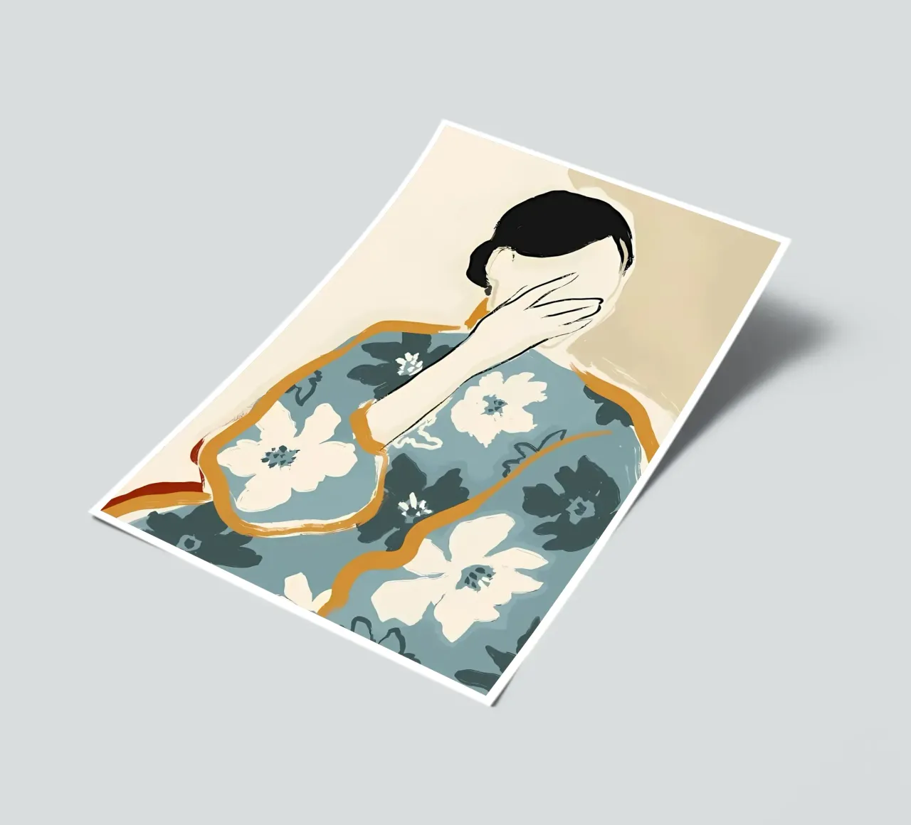 Abstract Woman with Flowers sticker sheet by Boheme