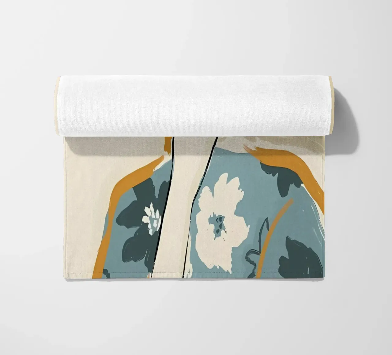 Donna astratta con fiori telo mare da Boheme
