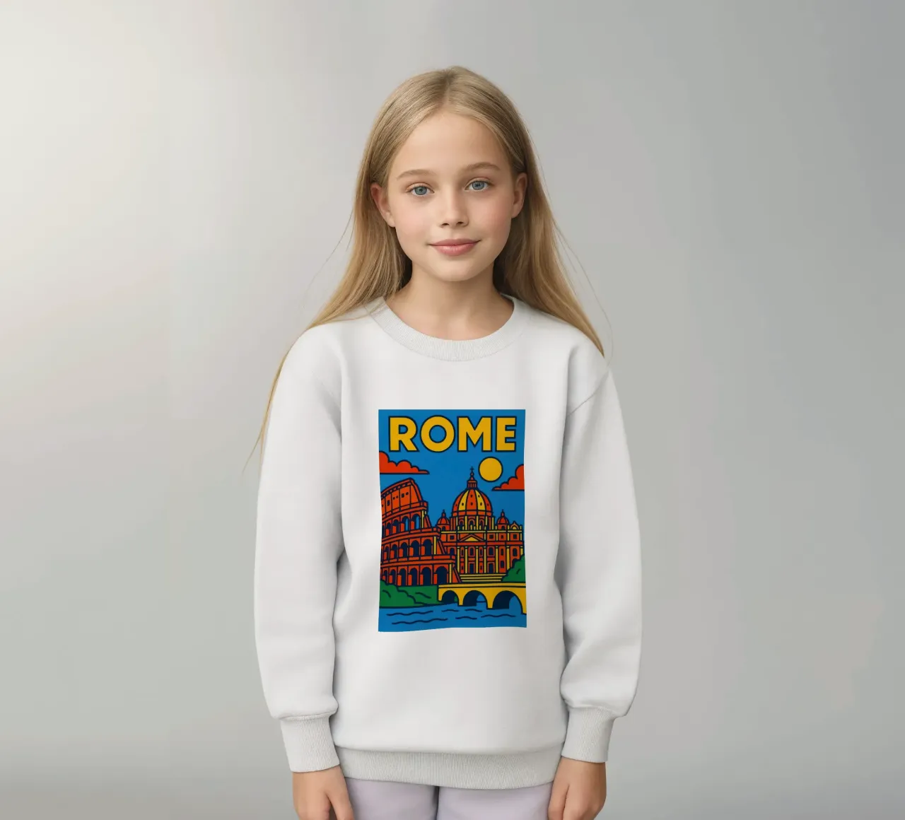 Roma - La Città Eterna in un colore abbagliante felpa bambino da JETLAG | affiches voyage