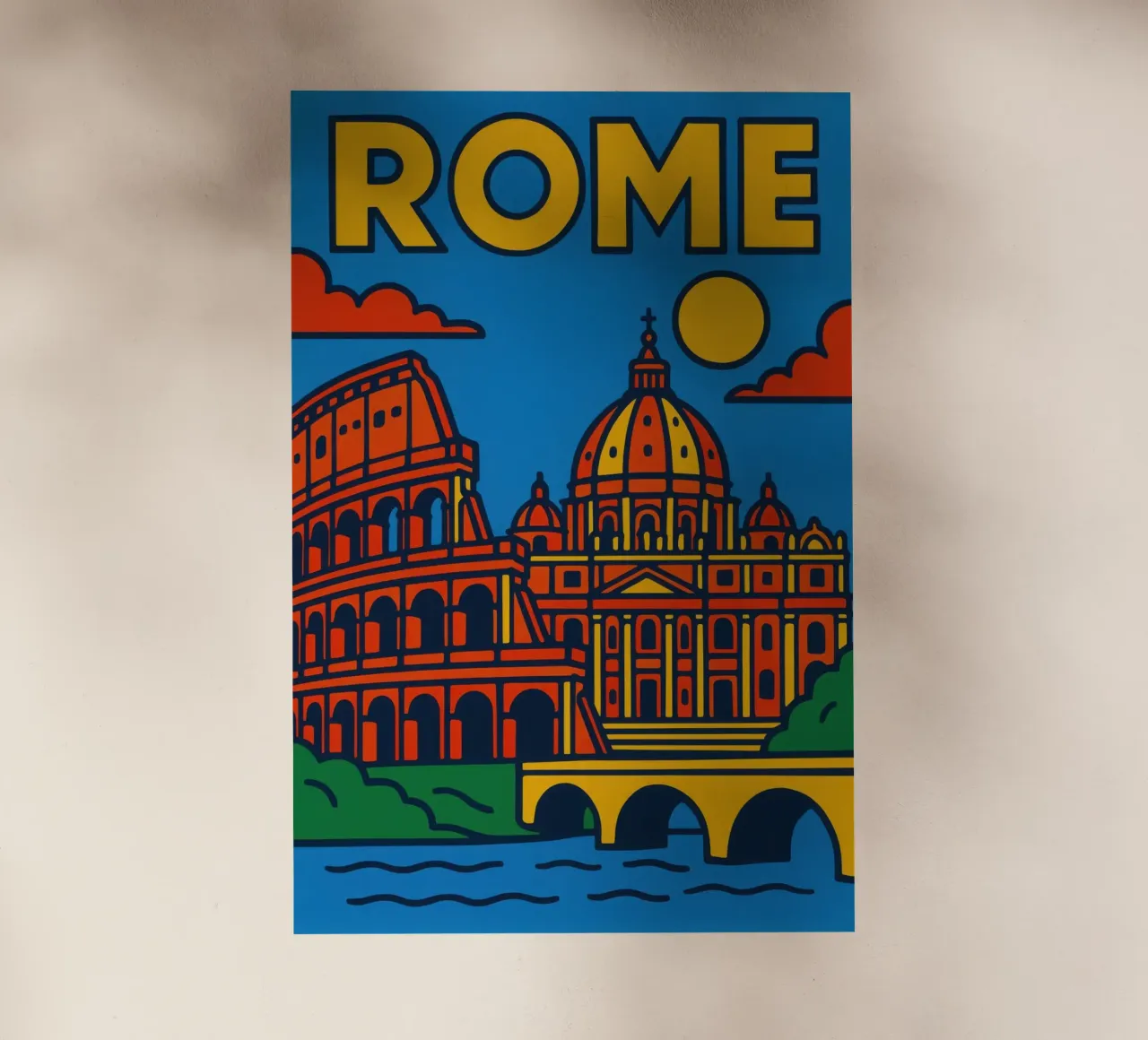 Roma - La Città Eterna in un colore abbagliante pellicola backlit da JETLAG | affiches voyage