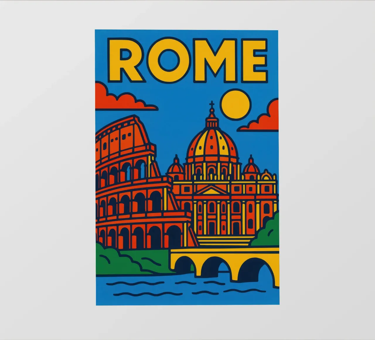 Roma - La Città Eterna in un colore abbagliante telo in pvc da JETLAG | affiches voyage