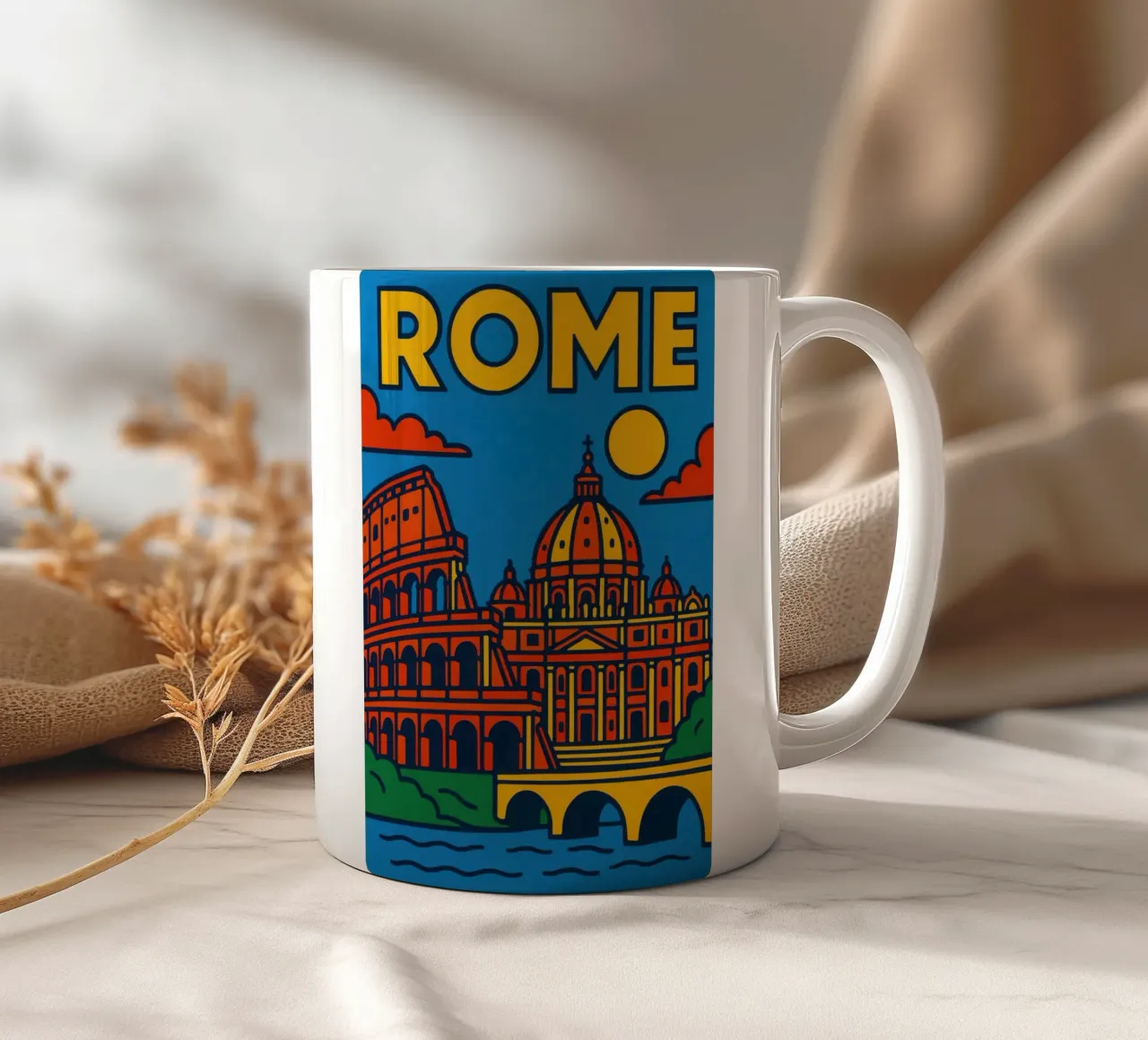 Roma - La Città Eterna in un colore abbagliante tazza in ceramica da JETLAG | affiches voyage