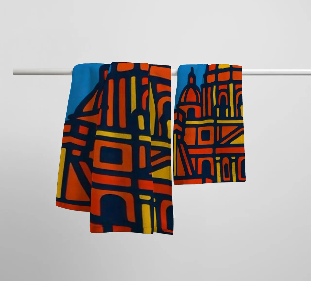 Roma - La Città Eterna in un colore abbagliante asciugamano da bagno da JETLAG | affiches voyage