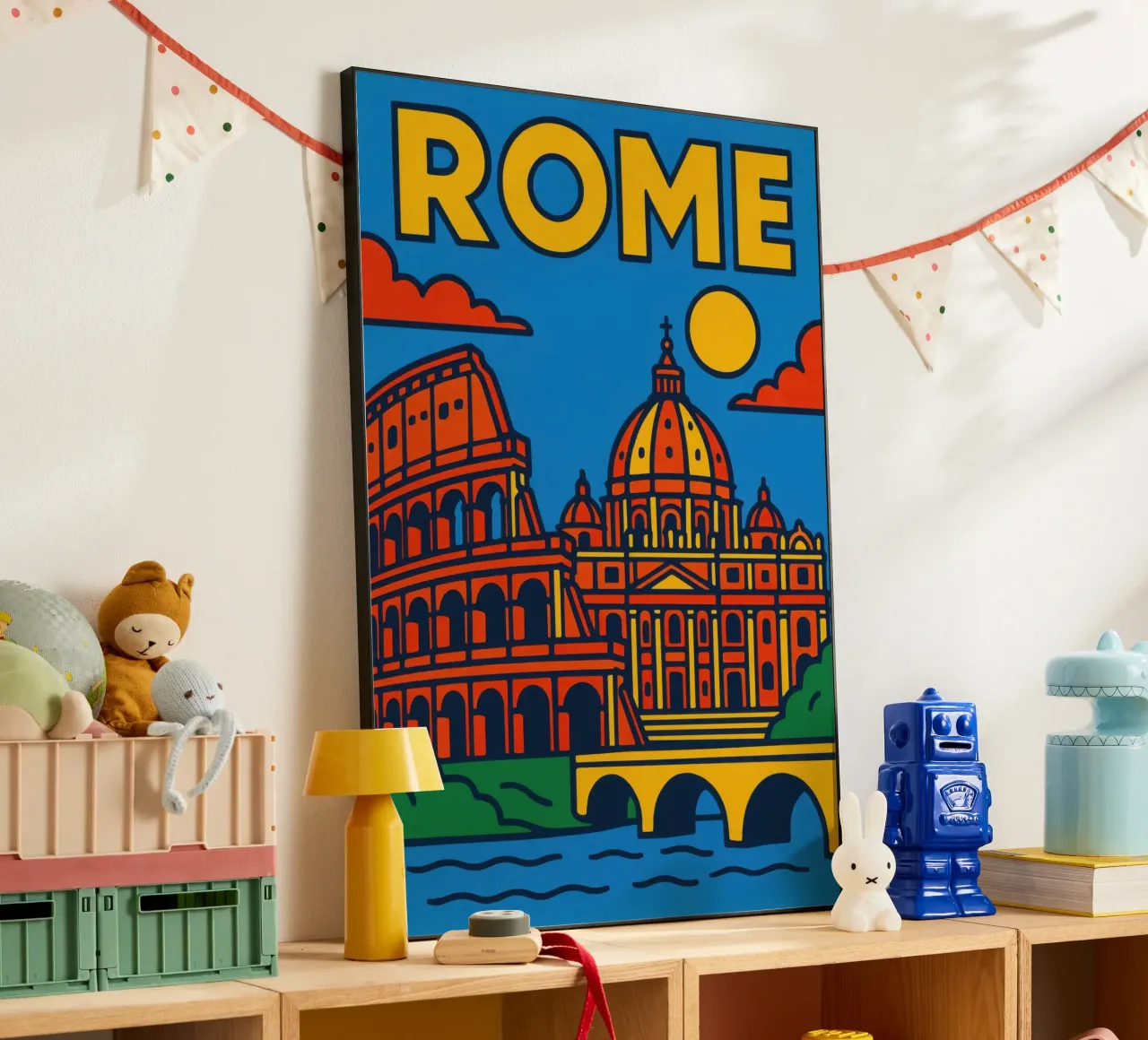 Roma - La Città Eterna in un colore abbagliante alluminio dibond da JETLAG | affiches voyage