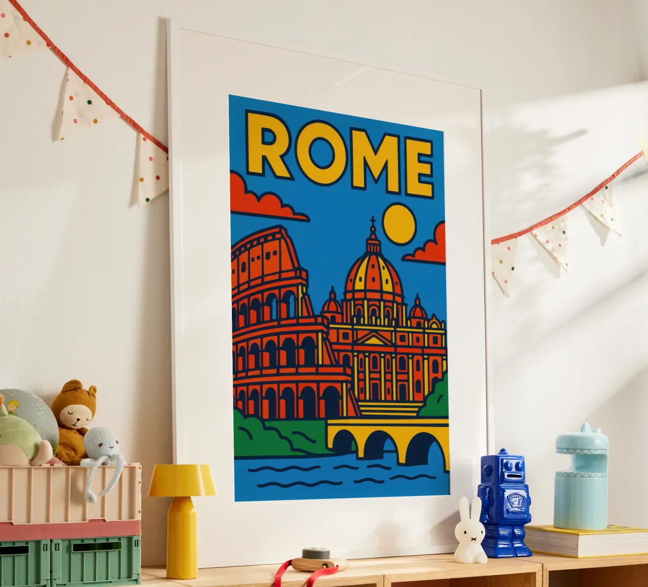 Roma - La Città Eterna in un colore abbagliante carta hahnemühle da JETLAG | affiches voyage
