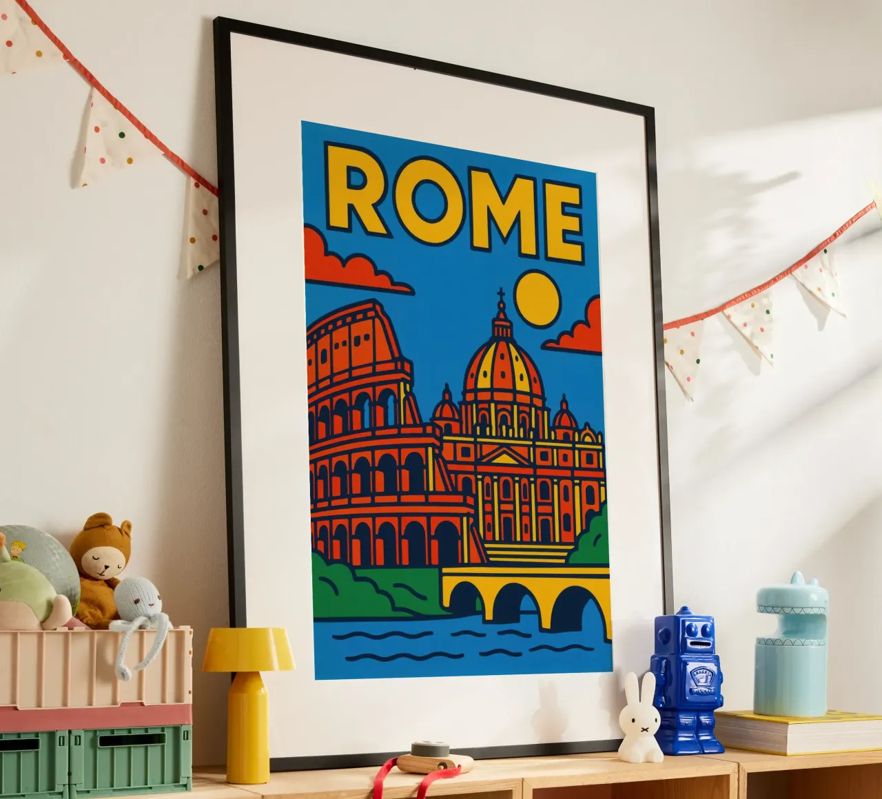 Roma - La Città Eterna in un colore abbagliante carta hahnemühle da JETLAG | affiches voyage