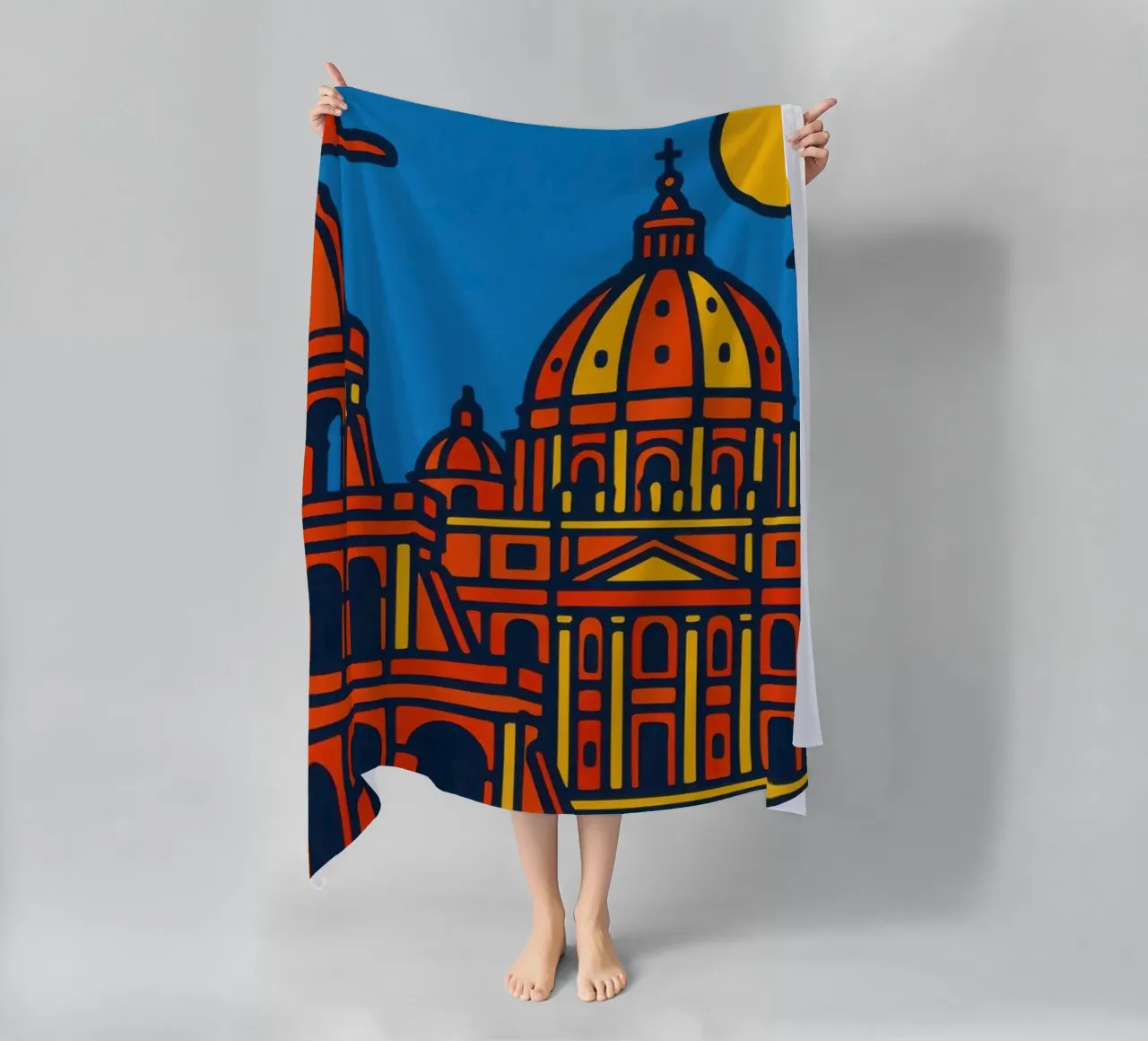 Roma - La Città Eterna in un colore abbagliante telo mare da JETLAG | affiches voyage