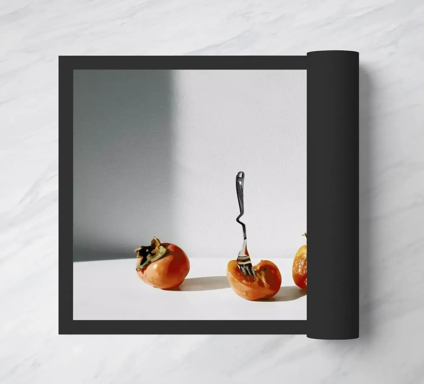 Persimmon Fruit Fußmatte von George Griefy