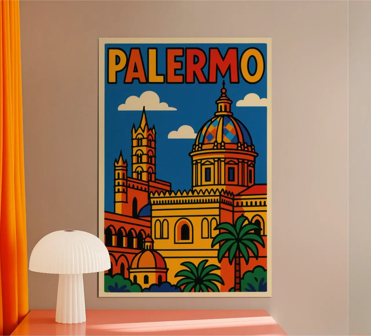 Palermo - Sole, storia e fascino siciliano poster con telaio in plastica da JETLAG | affiches voyage