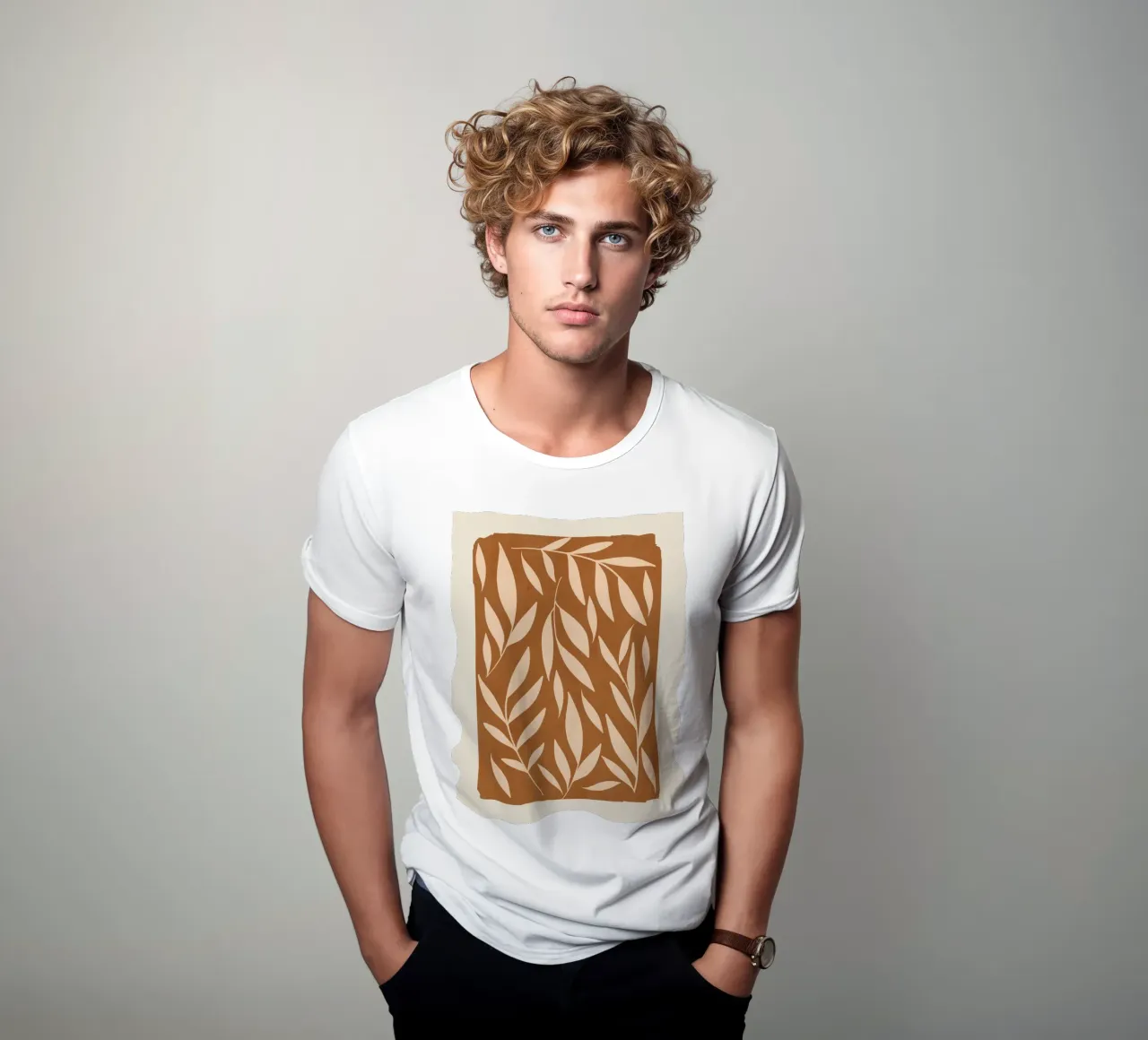 abstracte minimalistische bladeren 2 t-shirt van ThingDesign
