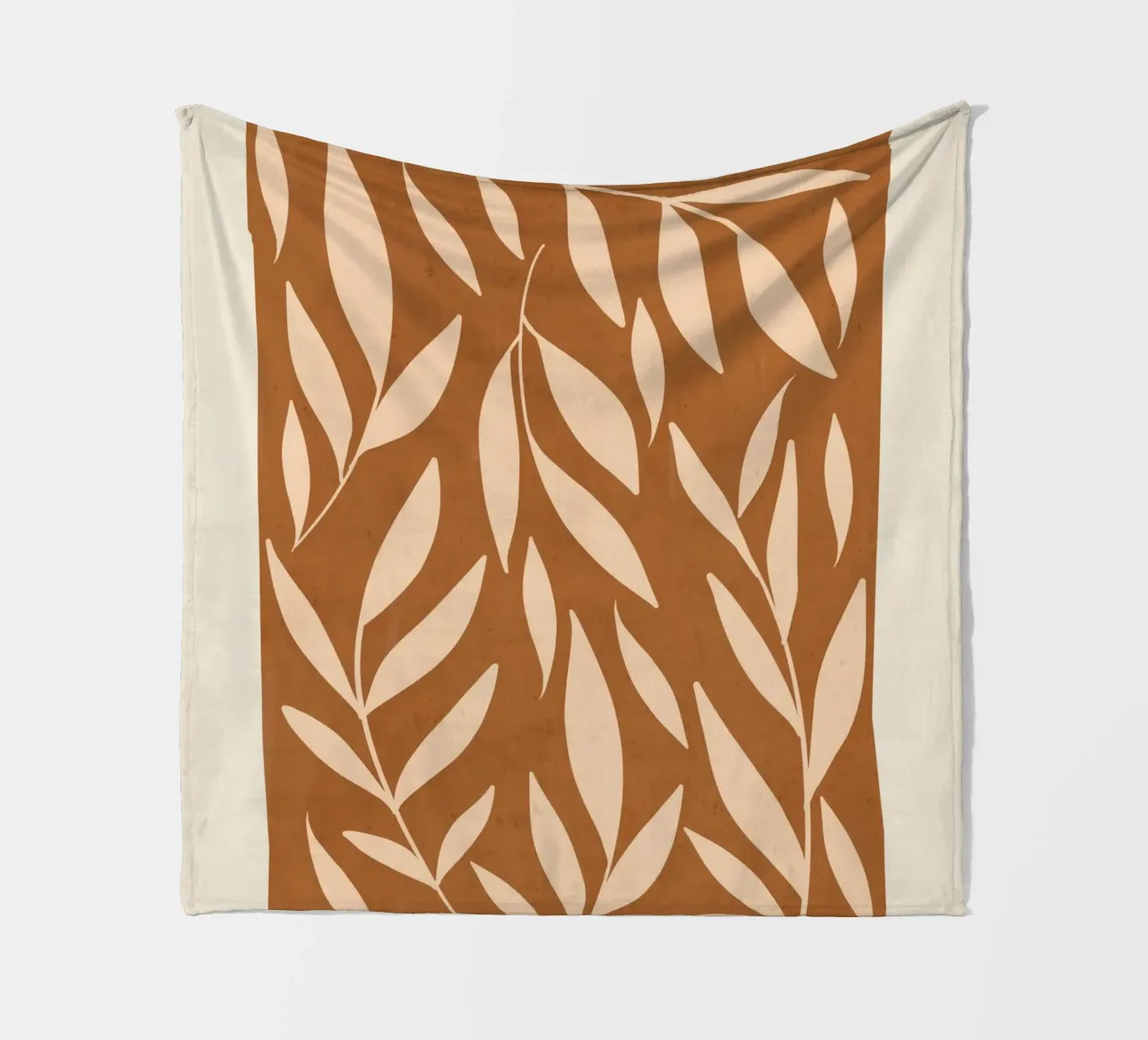 abstract minimalist leaves 2 fleece blanket by ThingDesign
