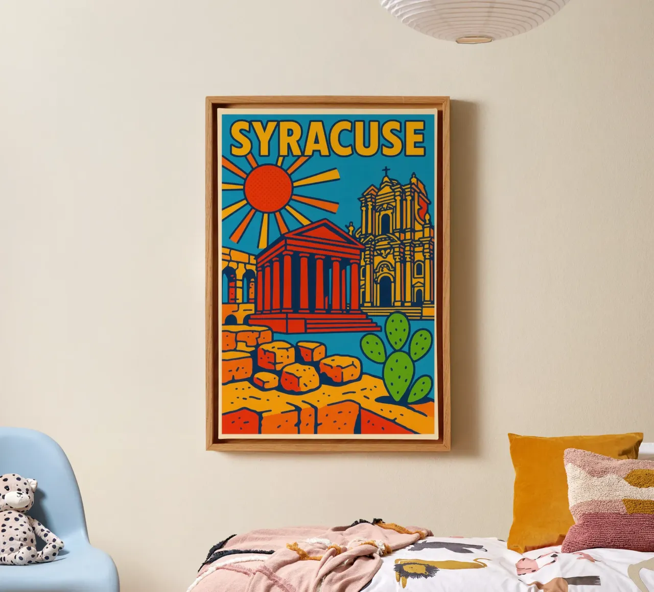 Syracuse - Ancient light and Mediterranean charm canvas with Floater frame by JETLAG | affiches voyage