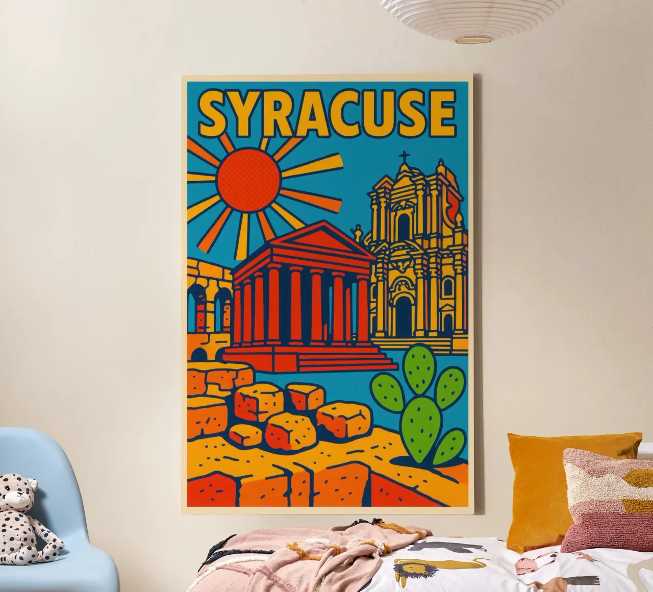 Syracuse - Ancient light and Mediterranean charm canvas with Floater frame by JETLAG | affiches voyage
