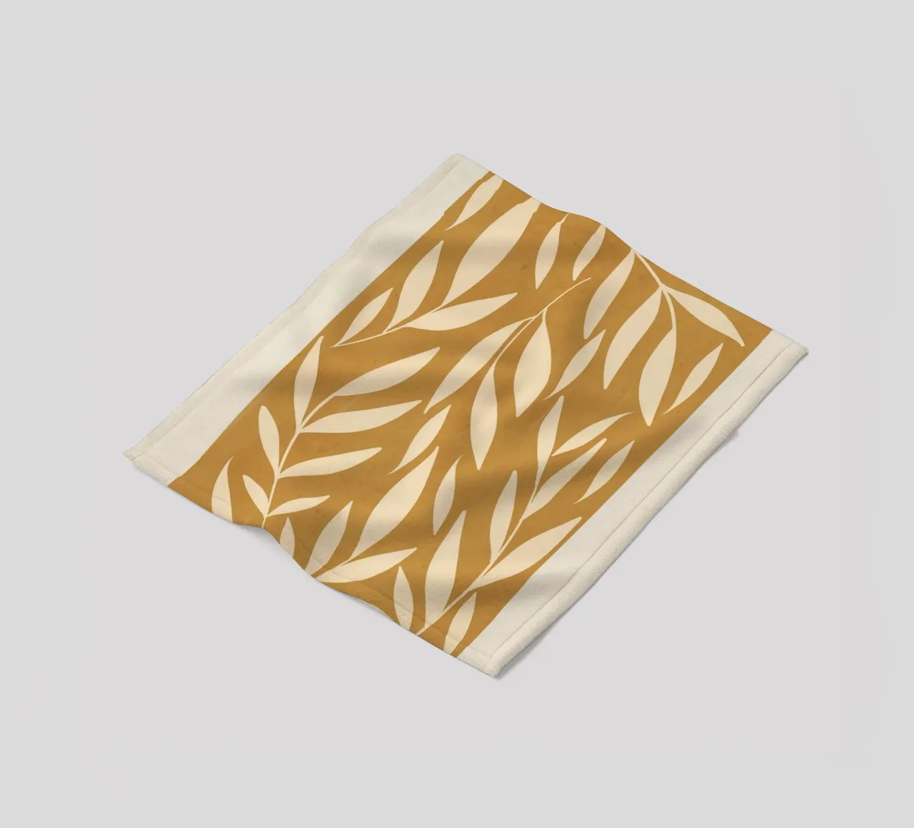 abstract minimalist leaves 3 fleece blanket by ThingDesign