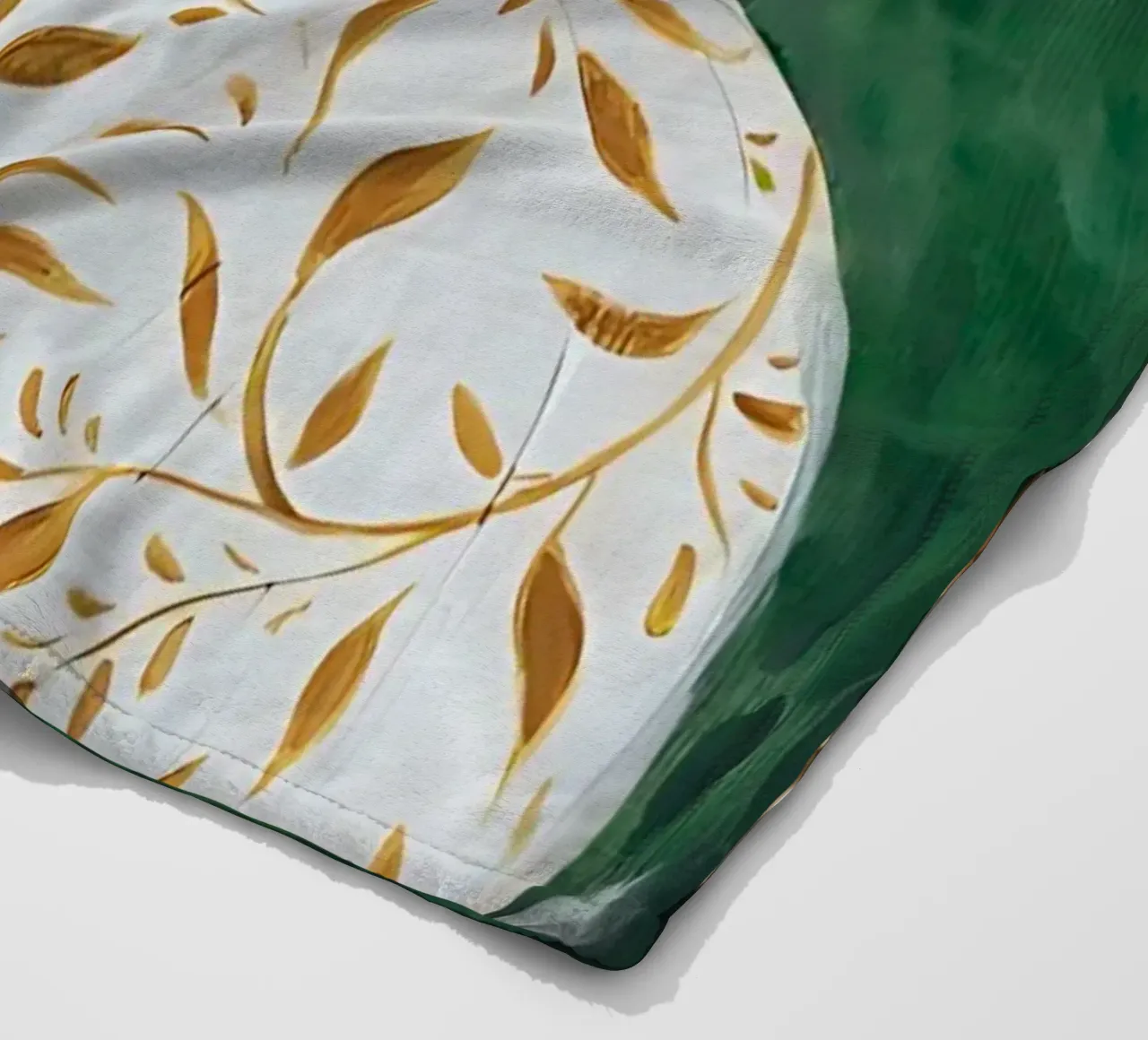 Abstracte vrouw met bloemen, moderne smaragdgroene kunst fleecedeken van Boheme